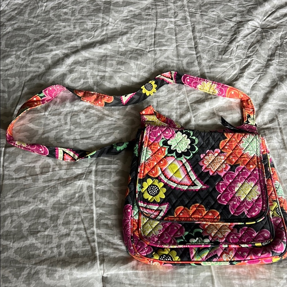 Vera Bradley Black and Pink Quilted Crossbody Bag